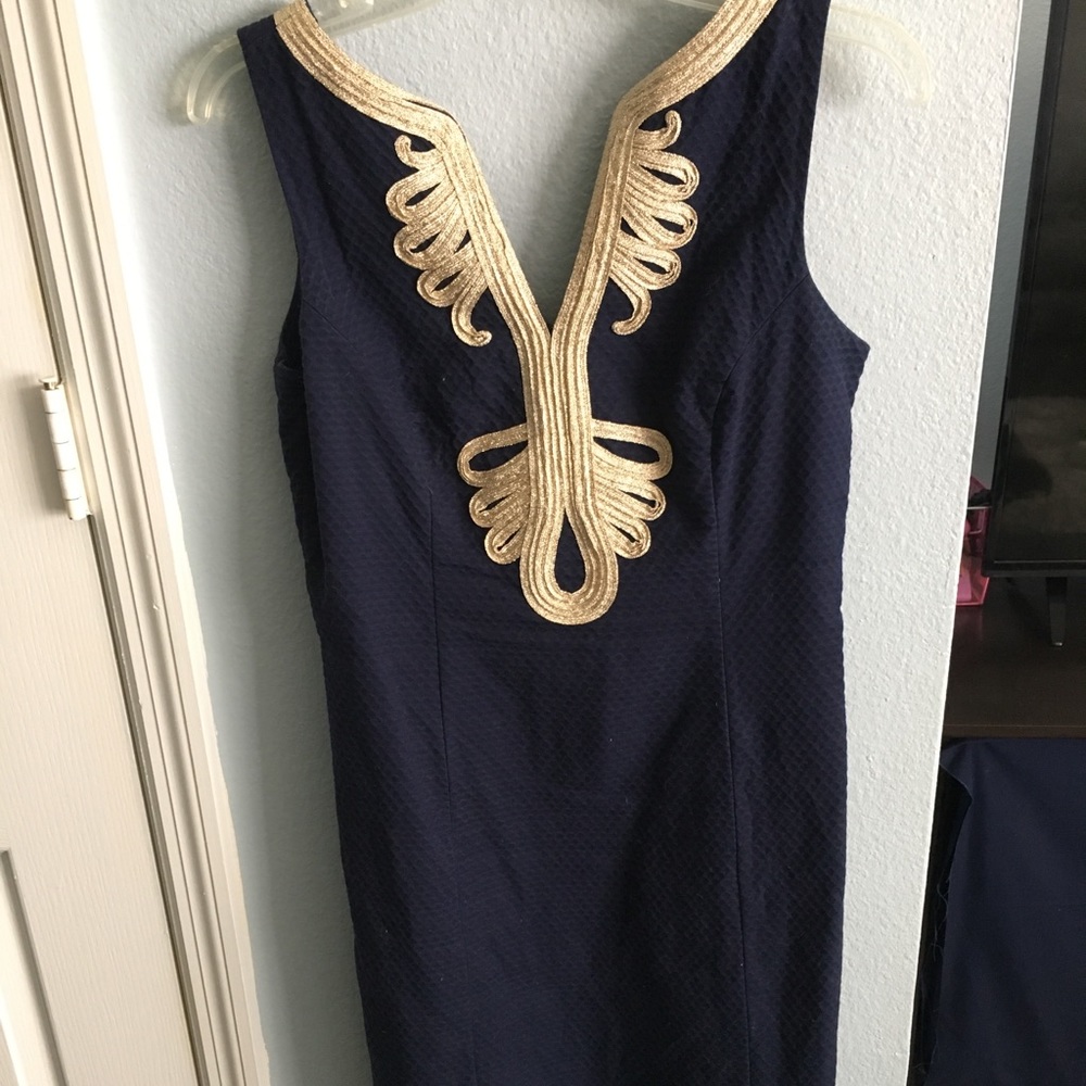 Lilly Pulitzer Janice shift dress summer navy sz 4